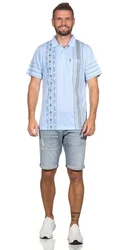 EloModa Poloshirt Herren Polo-Hemd Hellblau/Blau