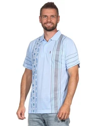 EloModa Poloshirt Herren Polo-Hemd Hellblau/Blau