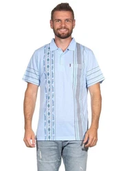 EloModa Poloshirt Herren Polo-Hemd Hellblau/Blau