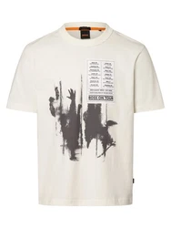 BOSS ORANGE T-Shirt Te_Patchwork Khaki/Beige/Weiß