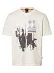 BOSS ORANGE T-Shirt Te_Patchwork Khaki/Beige/Weiß