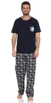 EloModa Pyjama Herren Schlafanzug  Hellblau/Dunkelblau/Grau/Lila/Blau