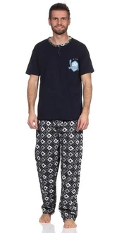 EloModa Pyjama Herren Schlafanzug  Hellblau/Dunkelblau/Grau/Lila/Blau