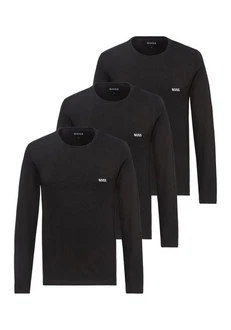 BOSS Langarmshirt R-Neck Classic 3-tlg (Logo-Schriftzug)