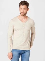 Key Largo Langarmshirt 'MLS00038' Khaki/Beige/Creme/Schwarz/Braun/Hellblau/Dunkelrot