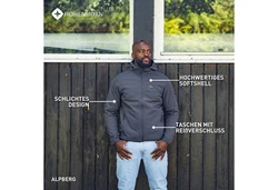 Hhenhorn Softshelljacke Alpberg Herren Jacke Outdoor Dunkelgrau/Grau