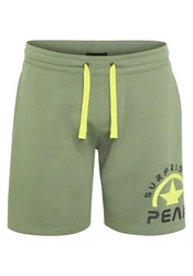 Chiemsee Shorts mit SURF RIDERS PEAK Druck (1) Dunkelgrün/Neonfarben