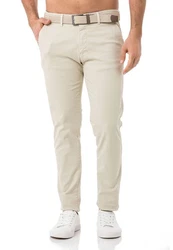 Redbridge Chinohose mit Gürtel  Khaki/Beige