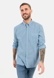 camel active Langarmhemd Kentkragen Hellblau/Blau/Dunkelblau