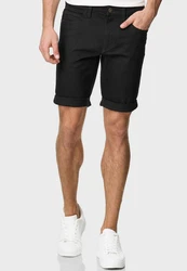 Indicode Herren Caden Jeans Shorts mit 5 Taschen Schwarz