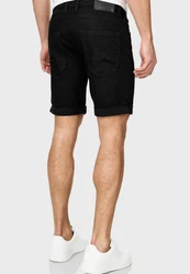 Indicode Herren Caden Jeans Shorts mit 5 Taschen Schwarz
