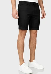 Indicode Herren Caden Jeans Shorts mit 5 Taschen Schwarz