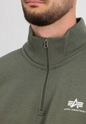 Alpha Industries Sweater Half Zip SL Dunkelgrün/Hellgrau/Grün