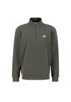 Alpha Industries Sweater Half Zip SL Dunkelgrün/Hellgrau/Grün