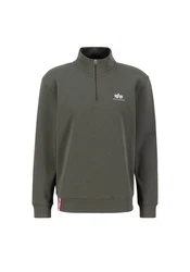 Alpha Industries Sweater Half Zip SL Dunkelgrün/Hellgrau/Grün