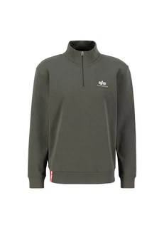 Alpha Industries Sweater Half Zip SL Dunkelgrün/Hellgrau/Grün