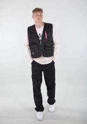 Alpha Industries Blouson Utility Vest Schwarz/Orange/Dunkelblau/Dunkelgrau