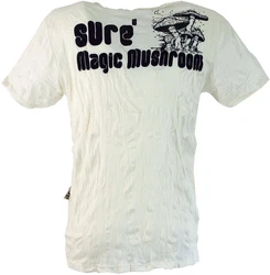 Guru-Shop T-Shirt Sure Herren T-Shirt Magic Mushroom weiß