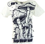 Guru-Shop T-Shirt Sure Herren T-Shirt Magic Mushroom weiß