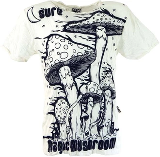 Guru-Shop T-Shirt Sure Herren T-Shirt Magic Mushroom weiß Guru-Shop T-Shirt Sure Herren T-Shirt Magic Mushroom weiß