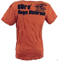 Guru-Shop T-Shirt Sure Herren T-Shirt Magic Mushroom rostorange