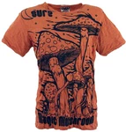 Guru-Shop T-Shirt Sure Herren T-Shirt Magic Mushroom rostorange