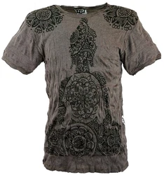 Guru-Shop T-Shirt Sure Herren T-Shirt Mandala Buddha taupe