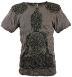 Guru-Shop T-Shirt Sure Herren T-Shirt Mandala Buddha taupe