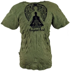 Guru-Shop T-Shirt Sure Herren T-Shirt Meditation Buddha oliv