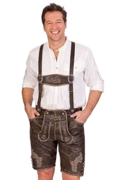 Trachtenlederhose Lederhose Herren kurz - BERTL - beige crakle