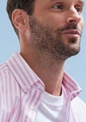 John Devin Langarmhemd Regular Fit mit Button-down-Kragen Rosa/Fliederfarben/Lila