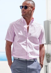 John Devin Kurzarmhemd Regular Fit Button-down-Kragen Rosa