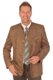 Trachtenjanker Janker - VELOUR/Stehkragen - braun