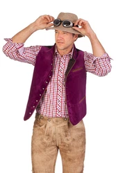 Stockerpoint Trachtenweste RICARDO apfelgrün/purple/braun