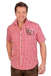 Trachtenhemd Trachtenhemd - JAGDFIEBER - rot