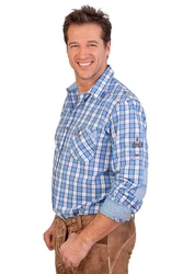 Spieth & Wensky Trachtenhemd PERSCHEID blau/tomato/gras