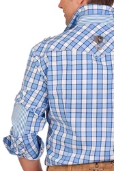Spieth & Wensky Trachtenhemd PERSCHEID blau/tomato/gras