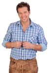 Spieth & Wensky Trachtenhemd PERSCHEID blau/tomato/gras