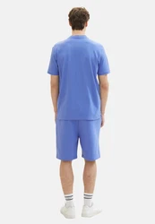 TOM TAILOR Poloshirt Henleyshirt T-Shirt Blau/Hellblau