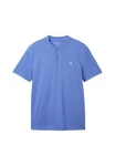 TOM TAILOR Poloshirt Henleyshirt T-Shirt Blau/Hellblau