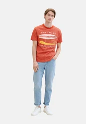 TOM TAILOR T-Shirt Frontprint Orange/Rot
