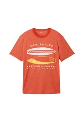TOM TAILOR T-Shirt Frontprint Orange/Rot