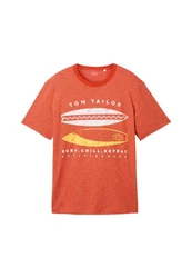 TOM TAILOR T-Shirt Frontprint Orange/Rot
