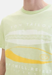 TOM TAILOR T-Shirt Frontprint Hellgrün/Grün