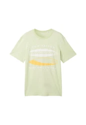 TOM TAILOR T-Shirt Frontprint Hellgrün/Grün