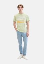 TOM TAILOR T-Shirt Frontprint Hellgrün/Grün