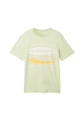 TOM TAILOR T-Shirt Frontprint Hellgrün/Grün