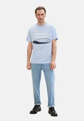 TOM TAILOR T-Shirt Frontprint Hellblau/Blau