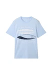 TOM TAILOR T-Shirt Frontprint Hellblau/Blau