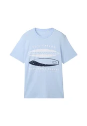 TOM TAILOR T-Shirt Frontprint Hellblau/Blau